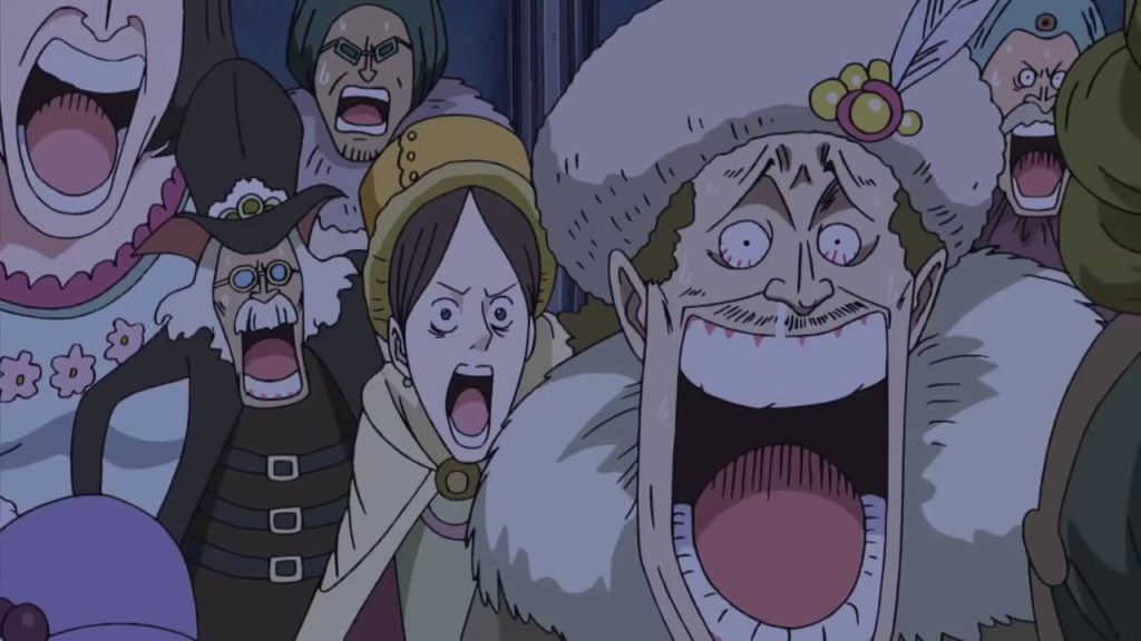 reaction after luffy punches the celestia; dragon