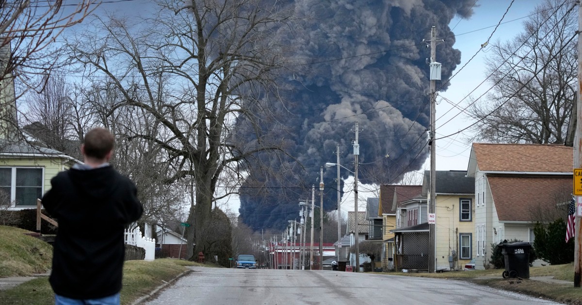 Biden’s visit to site of train derailment in Ohio comes more than a year after toxic disaster