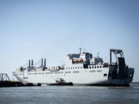 U.S. ship departs Virginia to aid in Gaza pier construction