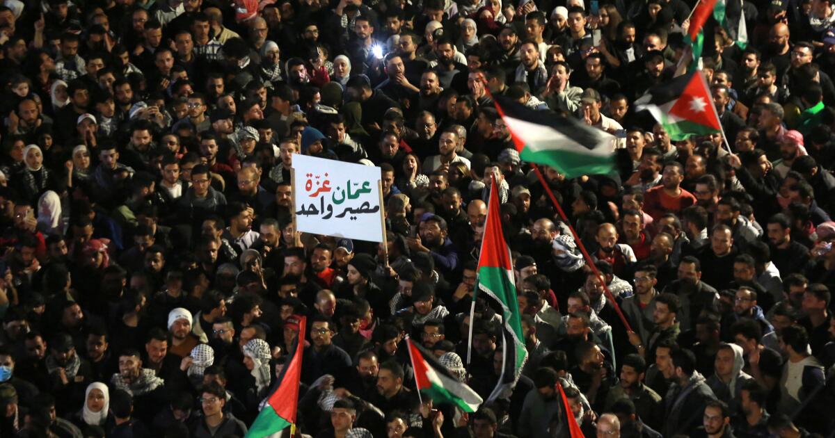 Jordanians protest nightly against peace deal with Israel amid anger over Gaza war