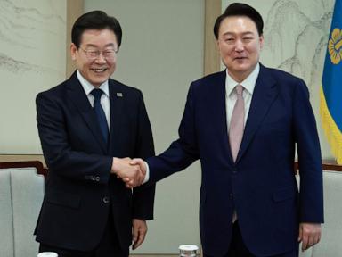 South Korea’s president talks to opposition about cooperation after his party was routed in election