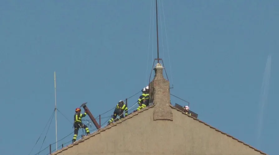 Sistine Chapel Chimney Rises as Cardinals Prepare to Elect Pope Francis’ Successor